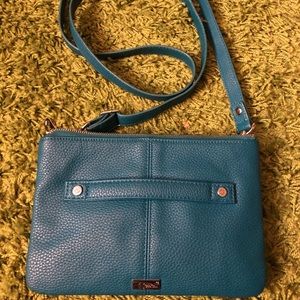 Small teal crossbody bag